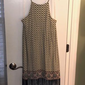 Cream fringe dress